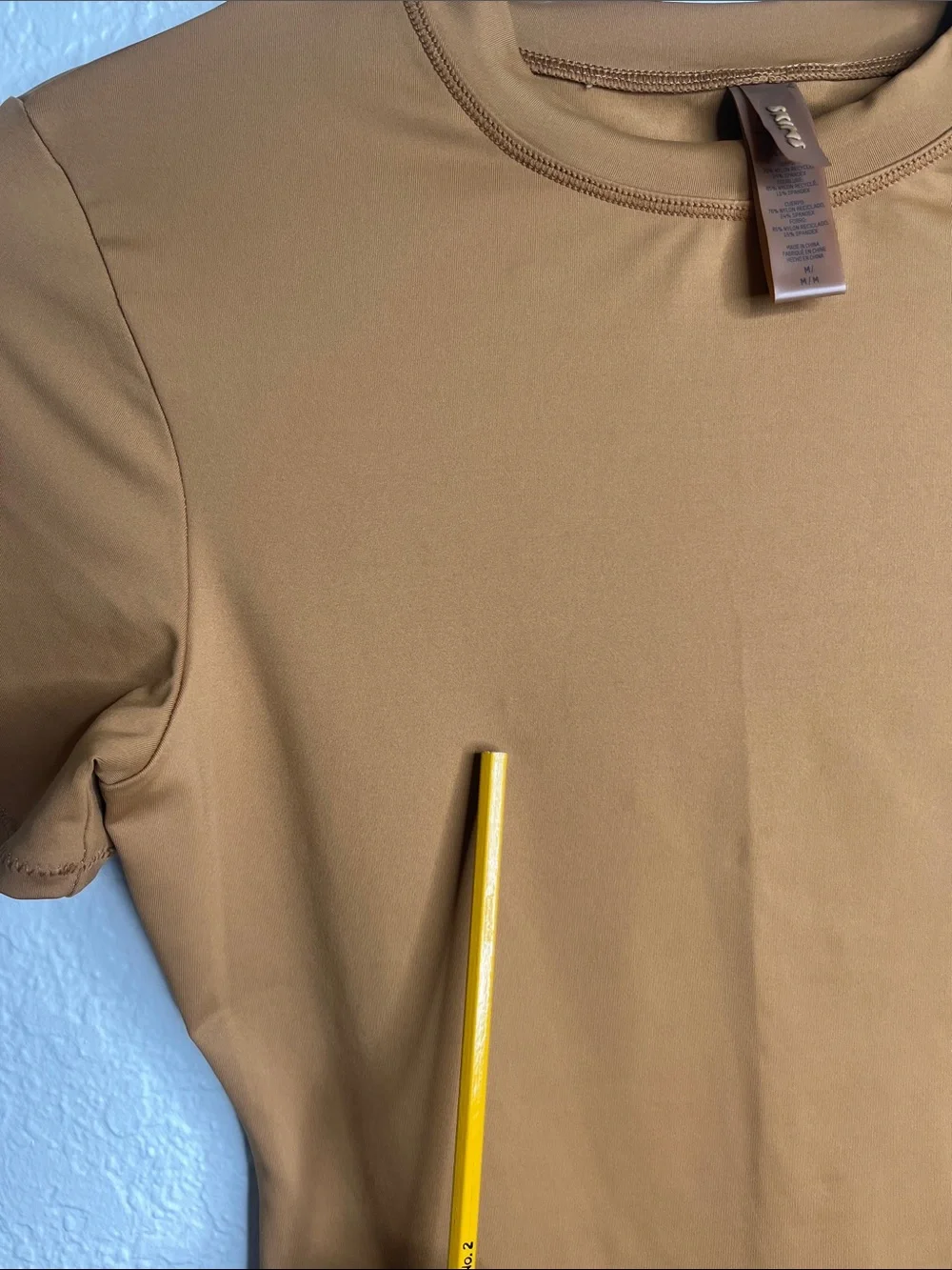 SKIMS Recycled Swim T-shirt swim dress in color Almond Size M